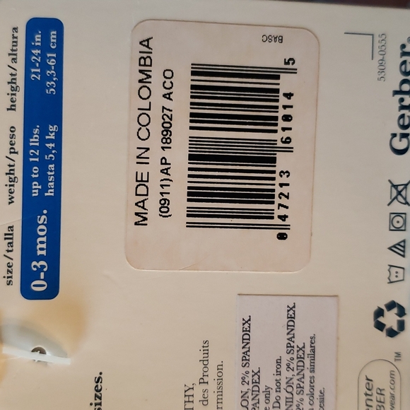 Gerber 4 pack baby socks 0-3 months - Picture 4 of 5